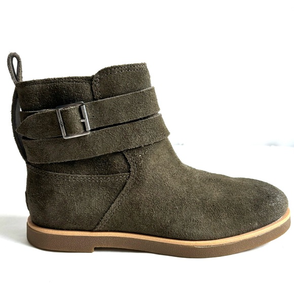 UGG Josefene Suede Strap Metal Buckle Ankle Boots Slate Dark Green Size 6 - Picture 3 of 17